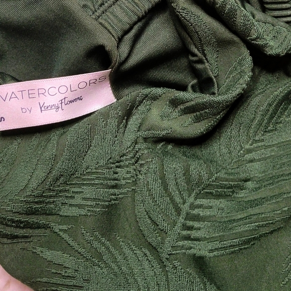 Kenny Flowers Costa Rica Palm Jacquard One Shoulder 1 Piece Swimsuit Green Small - Picture 7 of 8